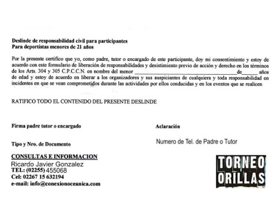 Torneo de Surf // Autorizacion Menores